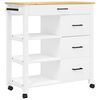 vidaXL Carrito de cocina MONZA madera maciza de pino 84x40x88,5 cm