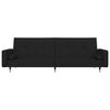 vidaXL Sof&aacute; cama de 2 plazas con dos almohadas terciopelo negro