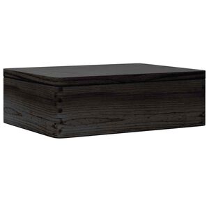 vidaXL Caja de madera con tapa madera maciza de pino negra 40x30x13 cm
