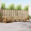 vidaXL Conjunto de sof&aacute;s de exterior con coj&iacute;n 7 pcs Natural y Beige