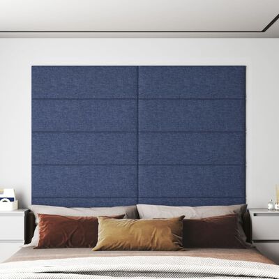 vidaXL Paneles de pared 12 uds tela azul 90x30 cm 3,24 m²