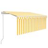 vidaXL Toldo autom&aacute;tico persiana LED sensor viento amarillo 3,5x2,5 m