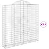 vidaXL Cestas de gaviones 14 uds forma de arco hierro 200x30x200/220cm