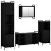 vidaXL Juego de Muebles de Ba&ntilde;o 4 uds. Roble Negro 40 x 36 x 181 cm