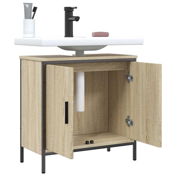vidaXL Armario lavabo ba&ntilde;o madera ingenier&iacute;a roble Sonoma 60x30x60 cm