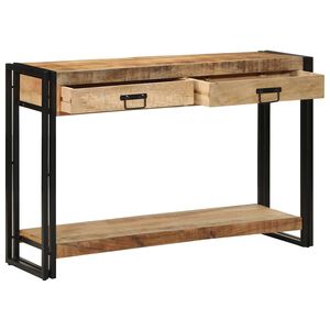 vidaXL Mesa Consola Marr&oacute;n 120 x 33 x 75 cm Madera de mango maciza
