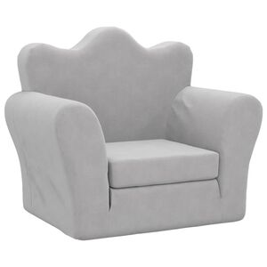 vidaXL Sof&aacute; cama infantil felpa suave gris claro
