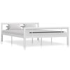 vidaXL Estructura de cama sin colch&oacute;n metal blanco y negro 160x200 cm