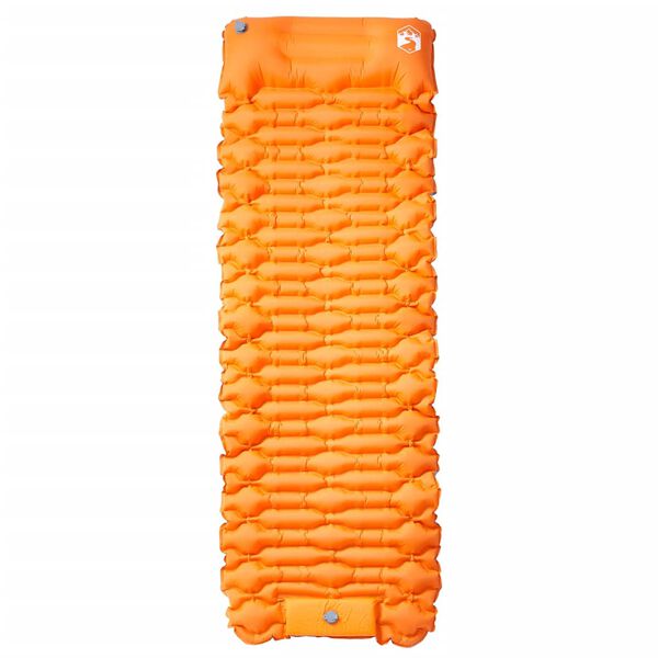 vidaXL Colch&oacute;n de camping autoinflable con almohada 1 persona naranja