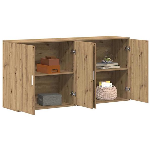 vidaXL Aparador 2 pcs Roble artesanal 79 x 38 x 80 cm