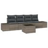 vidaXL Conjunto de sof&aacute; de jard&iacute;n 5 uds. Gris rat&aacute;n sint&eacute;tico