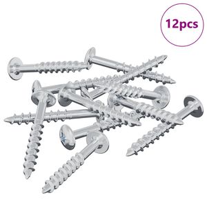 vidaXL Tornillo 12 pcs Plateado 9,8 x 35 mm Hierro