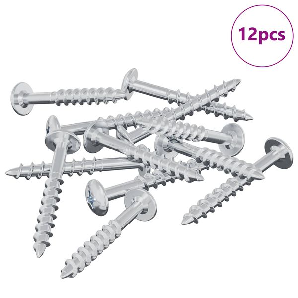 vidaXL Tornillo 12 pcs Plateado 9,8 x 35 mm Hierro
