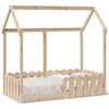vidaXL Cama con forma de casa de ni&ntilde;os madera maciza marr&oacute;n 70x140 cm