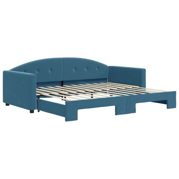 vidaXL Sof&aacute; cama nido terciopelo azul 90x200 cm