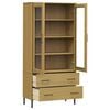 vidaXL Librer&iacute;a patas de metal OSLO madera maciza marr&oacute;n 85x35x172,5cm