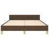 vidaXL Cama sin colch&oacute;n tela marr&oacute;n oscuro 140x190 cm