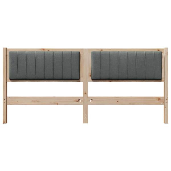 vidaXL Cabecero tapizado Marr&oacute;n 180 cm Madera de pino macizo