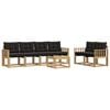 vidaXL Conjunto de sof&aacute;s de exterior 7 uds. Blanco y Negro
