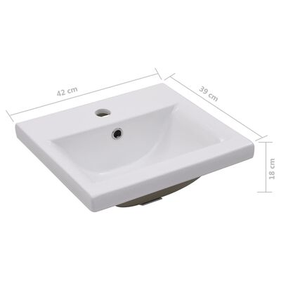 vidaXL Mueble con lavabo madera de ingeniería blanco brillo