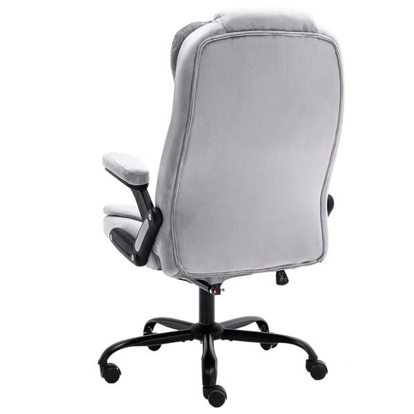 vidaXL Silla de oficina de terciopelo gris claro