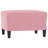 vidaXL Sill&oacute;n con taburete terciopelo rosa 60 cm