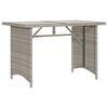 vidaXL Mesa jardín superficie vidrio ratán PE gris claro 110x68x70 cm
