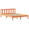 vidaXL Cama sin colchón madera maciza de pino marrón cera 140x190 cm