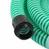 vidaXL Manguera de succión con conectores de latón PVC verde 29 mm 5 m