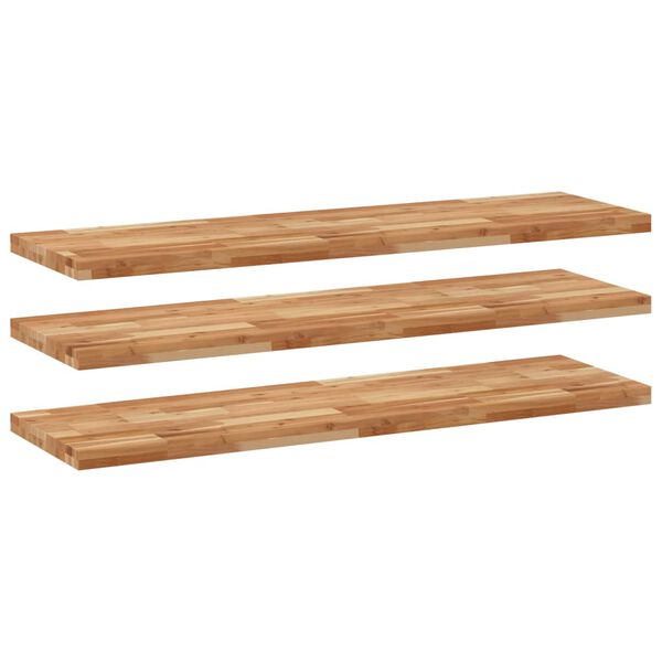 vidaXL Estante flotante 3 uds madera acacia acabado aceite 120x40x4 cm