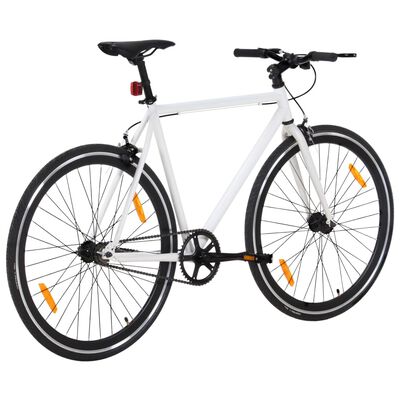 vidaXL Bicicleta de piñón fijo blanco y negro 700c 51 cm