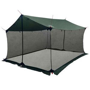 vidaXL Toldo de camping con paredes de malla Verde militar