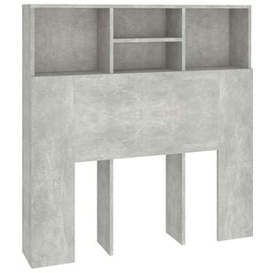vidaXL Mueble cabecero gris hormig&oacute;n 100x19x103,5 cm