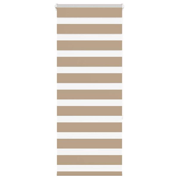 vidaXL Estor cebra marr&oacute;n arena tejido ancho 50,9 cm poli&eacute;ster