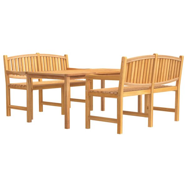 vidaXL Juego de comedor para jard&iacute;n 3 pzas madera maciza de teca
