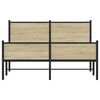 vidaXL Estructura de cama sin colchón metal roble Sonoma 150x200 cm