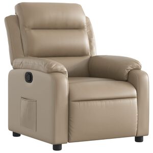 vidaXL Sill&oacute;n reclinable de cuero sint&eacute;tico color capuchino