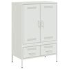 vidaXL Aparador acero blanco 68x39x101,5 cm