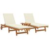 vidaXL Tumbona 2-persona 3 pcs Marr&oacute;n Madera de Acacia S&oacute;lida