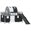 vidaXL Cama litera para ni&ntilde;os con cortinas Negro 80 x 200 cm Metal