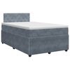 vidaXL Cama box spring con colch&oacute;n Gris oscuro 120 x 190 cm Terciopelo