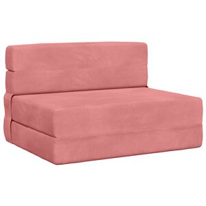 vidaXL Sof&aacute; Cama Plegable Rosa 190 x 70 x 15 cm Terciopelo