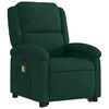 vidaXL Sill&oacute;n masaje reclinable elevable terciopelo verde oscuro