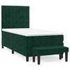 vidaXL Cama box spring con colch&oacute;n terciopelo verde oscuro 90x190 cm