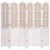 vidaXL Biombo divisor de 6 paneles de tela blanco 210x165 cm
