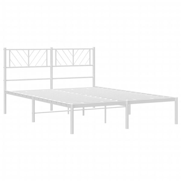vidaXL Estructura cama sin colch&oacute;n con cabecero metal blanco 140x200cm