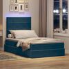 vidaXL Cama con almacenamiento y LED con LED Azul Oscuro 120 x 200 cm