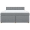 vidaXL Cama box spring con colch&oacute;n tela gris claro 180x200 cm