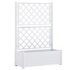 vidaXL Jardinera con enrejado PP blanca 100x43x142 cm