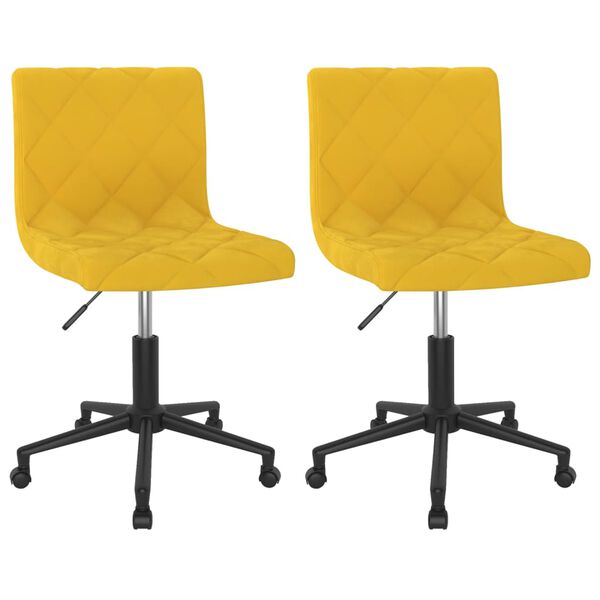 vidaXL Sillas de comedor giratorias 2 uds terciopelo amarillo mostaza